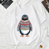 ราคา [ส่งไว]เสื้อ เพนกวิน ผ้า cotton 100% วาดมือ เสื้อน่ารัก เสื้อยืดพิมพ์ลาย 179บาท ส่งฟรี สีดำ รัดรูป แห้งเร็ว แฟชั่น (28179407913)