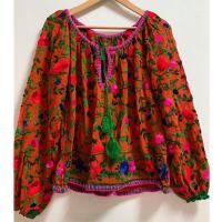 ราคา เสื้อคอกลมผ้าชีฟองปักมือ แต่งขอบงานถักโครเชต์ มีสายเปียผูกโบว์ .. อก ฟรีไซค์ ได้ถึง 50” ยาว 25” (4616046314)