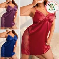 ราคา พลัส​ไซส์​ เดรสนอนสาวอวบ ชุดนอน​สายเดี่ยวไซส์​ใหญ่​ ชุดนอน​สาว​อวบ ชุดนอน​ไซ​ส์ใหญ่​ ลูกไม้คอนทราส ต์ ผ้าซาติน 1xl-5xl​ (24656591941)