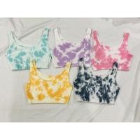 ราคา เสื้อกล้ามครอป ยางยืดเอว ลายมัดย้อมสีพาสเทล (5354329844)