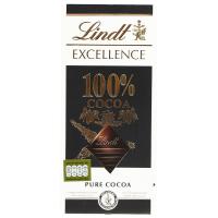 ราคา ลินด์เอ๊กเซอร์แลนซ์ดาร์ก100เปอร์เซ็นโกโก้ 50ก Lindt Excellence 100Percent Chocolate 50g [หมายเลขบาร์โค้ด 3046920016377 ] (50153158945)