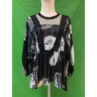 ราคา ชุดเดรสสั้นสีดำลายดอกไม้ขาวแต่งด้วยผ้าลูกไม้อก58เอว47ยาว28งานมือสอง (26866400703)