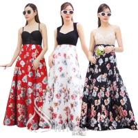 ราคา กระโปรงผ้าโฟมยาวลายดอกสวยหรู (18307496136)