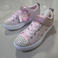 ราคา *แท้*ใหม่มือ1*กดแล้วมีไฟ*รองเท้าเด็ก*แว็บวับวิบวับ*Skechers สีชมพู ไซส์ US2 EU33.5 (46405708876)