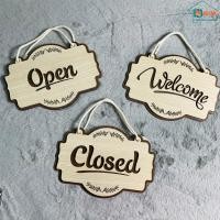 ราคา สไตล์วินเทจ เปิด/ปิด/ยินดีต้อนรับกระดานไม้ตกแต่ง,เวลาเปิดปิดประตูไม้,ป้ายแขวนประตูไม้ สลักอัพออนขอ (42163527278)