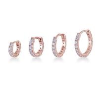 ราคา Piercingroom by Jay CZ diamond eternity Huggie Hoop (2mm) (Rose Gold Plated) เงินแท้ (ราคาต่อชิ้น) (26606067298)