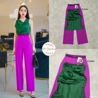 ราคา BT studio >> เซตเสื้อแขนกุดคอถ่วงสีเขียว+กางเกงขายาวสีม่วงเอวสูงSML (20761327421)