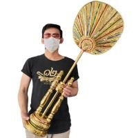 ราคา ตาลปัตรใบโพธิ์ ตาลปัตรงานบวช ใบลาน ปิดทองคำเปลว ตาลปัตรใบลาน ปิดทอง (ทรงกลม)ประดับกระจกสวยงาม ตาลปัตรถวายพระ ถวายพระภิก (3696239149)