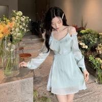 ราคา เดรสเกาหลีผ้าวิ้งๆ ใส่ออกงานสวยมากมือ1 งานป้าย (23241726154)