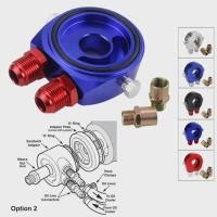 ราคา Car Universal Oil Sandwich Plate Aluminum AN10 Sandwich Oil Adapter Filter Cooler Plate Kit With 3/ (50354643458)