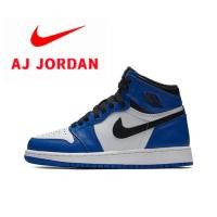 ราคา Jordan Air Jordan 1 Retro High Game Royal High Top Basketball Shoe GS Black and White Blue (24206671629)