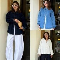 ราคา 62 STUDIOX2 OVERSIZE DENIM SHIRT (590฿) เสื้อยีนส์ทรงโอเวอร์ไซส์ ดีเทลเย็บโค้งช่วงอกชายโค้ง เป็รสโลป (44018024151)