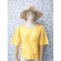 ราคา เสื้อสีเหลืองดอกคูณ ผ้าไหมลาว ผ้าอัดกาวสวย ๆ ราคาถูก (13374912906)