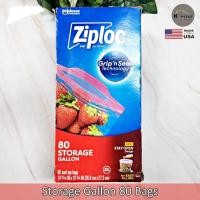 ราคา {Ziploc®} Storage Gallon 80 Bags ถุงเก็บอาหาร ถุงอเนกประสงค์ Grip'n Seal Technology ซีลระบบสามชั้น (13799937022)