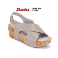 ราคา Bata LADIES'SUMMER รองเท้าส้นตึกสูง 2.5 นิัว WEDGE SANDAL แบบสวม รัดส้น สีเทา รหัส 7612219 (5047885093)