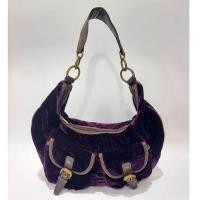 ราคา Vtg 90s United Colors Benetton Velvet Purple Violet Shoulder Bag กระเป๋าคล้องไหล่ งานผ้ากำมะหยี่สลับหนังแท้ (29773938747)