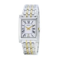 ราคา Seiko Quartz Tank/Rectangular Sapphire Crystal White Dial Two Tone Unisex Watch (29494241214)