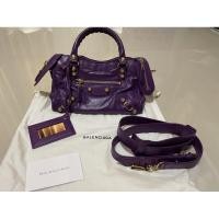 ราคา ❤USED Mini Balenciaga City Giant (GHW) สีม่วงหมุดใหญ่ทอง (8130545735)