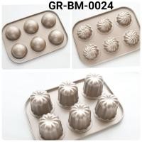 ราคา GR-BM-0024 กระทะบราวนี่คัพเค้กทองเทฟล่อน เค้กสีเขียวกลม canelle (LAYANG) (28094247364)