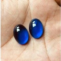 ราคา พลอยไพลินสีฟ้าสังเคราะห์รูปไข่ 18x13x6mm - ป้องกันการเผา คุณภาพดี ไม่แตกง่าย (51657810466)