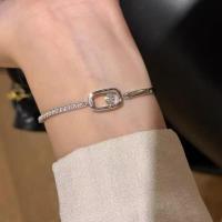 ราคา สร้อยข้อมือเพชร / สร้อยข้อมือลวดลายเรขาคณิต/Diamond Bracelet/สร้อยข้อมือเงิน S925/Korean Bracelet (26288090130)