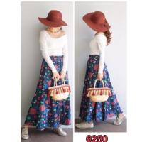 ราคา กระโปรงผ้ายีนส์พิมพ์ลายดอกสดๆสีสวยๆๆ (3119689508)