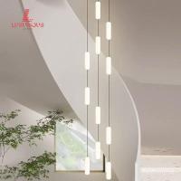 ราคา Designer Minimalist Stair Light Modern Simple Rotating Duplex Villa loft Extra-long Chandelier for Apartment Stairwell B (57253909605)