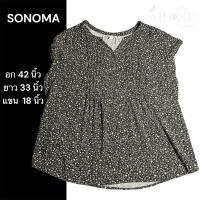ราคา มือสอง เสื้อเบลาซ์ ลายดอก พื้นดำ แบรนด์ SONOMA (24393605686)