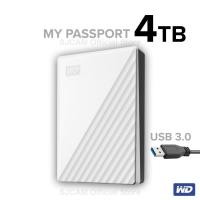 ราคา WD External Harddisk 4TB ฮาร์ดดิสก์แบบพกพา My Passport, USB 3.0 External HDD 2.5" (WDBPKJ0040BWT-WESN) ขาว ประกัน 3 ปี (6867656853)