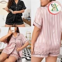 ราคา ชุดนอนสาวอวบ เซ็ตชุดนอนสาวอวบ ชุดนอนไซส์ใหญ่ ชุดนอนผ้าซาตินไซส์​ใหญ่​ Plus Size 1XL-5XL (22868352450)