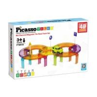 ราคา PicassoTiles 40 Pc Magnetic Tiles Race Track Travel Toy with Car (26863510905)