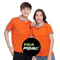 ราคา เสื้อโปโลสีส้ม ออกแบบคอปกบนไดคัทและมีแถบดำส้ม (56007570912)