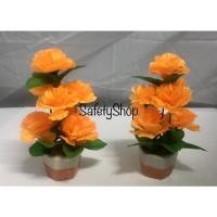 ราคา พร้อมส่ง กระถางดอกดาวเรือง 35.- มี7ดอก ดอกดาวเรืองผ้า ดาวเรืองปลอม ดอกดาวเรือง (11517295759)