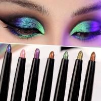 ราคา Glitter Aurora Eyeliner อายไลเนอร์หลากสี Long Lasting Glitter อายแชโดว์โลหะผ้าไหมสีเขียวสีม่วงแต่งหน้า Pigment HZ3106 @ (50407033636)