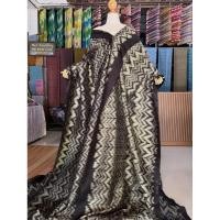 ราคา ผ้าไหมลายพิเศษ มัดหมี่ประยุกต์ ไหมบ้าน สีเทา-ดำ เลือกตามขนาด รหัส MMFZ-116-0114691 (51457652310)