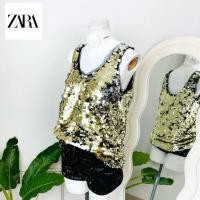 ราคา ไซด์ M แบรนด์ ZARA แท้ 100%เสื้อ เกล็ดหูช้าง ทรงครอป งานเกล็ดวิบวับ สีเงิน/ทอง ใส่ออกงาน ชุดออกงาน ชุดปาร์ตี้ วันเกิด1 (40058501169)