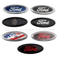 ราคา 11.5x4.5 ซม.โลโก้ด้านหน้าหรือสัญลักษณ์ด้านหลังสําหรับFord Ecosport Focus Mondeo Fiesta Taurus Escortกระจังหน้าBadgeสติกเกอร์USธงสีฟ้าสีดํา (29072376517)
