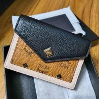 ราคา MCM Love Letter Mini Wallet in Color Block Leather Black  (6372493507)