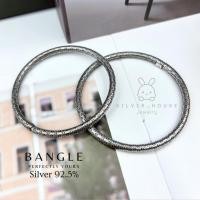 ราคา กำไลเงินแท้ 92.5% กำไลหลอดกลมปลายสอด ลายเกล็ดปลารมดำ สวยมากๆ (40664464880)