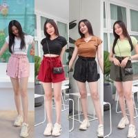 ราคา SpinnyHouse กางเกงขาสั้น ทรงเอวสูง ผูกเอวโบว์ ‼️ผ้าซาร่าแท้‼️ ผ้าใส่สบายมาก กางเกงบาร์บี้ เอวจีบ ซาร่าโบว์ P503A (6292402665)