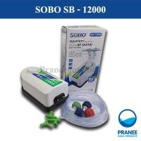 ราคา SOBO SB-12000 ปั๊มลมออกซิเจน 2 ทาง (แถมฟรีสายยาว 5 เมตร+ข้อต่อและวาล์วปรับลม 4​อัน+หัวทราย 4 อัน) (1998112253)