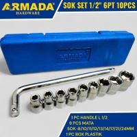 ราคา SOCKET WRENCH_SET "ARMADA" 10PCS 8-24MM ||SOCKET SET "ARMADA" 1/2" 6 POINT 10PCS (46152107283)
