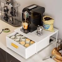 ราคา ที่วางแก้วเครื่องชงกาแฟ ชั้นวางสำหรับเก็บถุงชา/แคปซูลชาแบบตั้งโต๊ะ ชั้นวางของแบบดึงออกได้สำหรับโต๊ะทำงาน (54403309872)