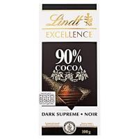 ราคา ลินด์เอ็กเซอร์แลนด์ดาร์กช็อกโกแลต 100ก Lindt Excellence Dark 90Percen Cocoa Chocolate 100g [3046920029759 ] (48353178625)