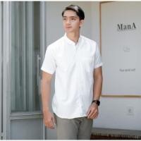 ราคา KEMEJA เสื้อเชิ้ตแขนสั้นสีขาวขายดี/เสื้อเชิ้ตผู้ชายธรรมดา ไซส์ M ถึง XXXL (57304419161)