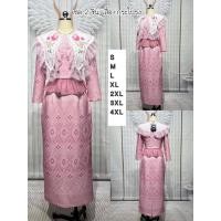 ราคา CLT ชุดไทยประยุกต์น่ารักๆ ชุดเซตผ้าไทยสีชมพู เสื้อแขนยาวแต่งลูกไม้ คอปกคอบัวลายดอกไม้ แต่งเอวระบาย + ผ้าถุง ผ่าหลัง (40257548210)