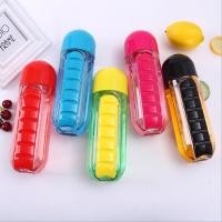 ราคา กระบอกน้ำ พร้อมช่องใส่ยา ขวดน้ำ 2in1 ขวดน้ำพร้อมช่องใส่ยา 7 ช่อง ขนาด 600 ml. (คละสี) (20464689560)