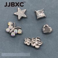 ราคา หัวเข็มขัดรองเท้า Charm Hole ทำจากโลหะเงินผสม มีลูกปัดเพชรสีขาว (54654127618)