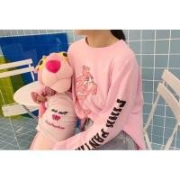 ราคา เสื้อยืดคอกลมแขนยาว สกรีนลาย Pink panther (1646250943)