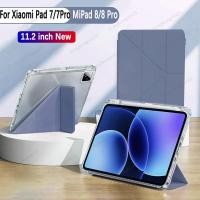 ราคา สําหรับ Xiaomi Pad 8 กรณี MiPad 8 11.2 นิ้ว 2026 Magnetic Tri-Folding Flip Stand สําหรับ Xiaomi Pad 7 Pro Mi Pad 7 2025 ฝาครอบ (50107143507)
